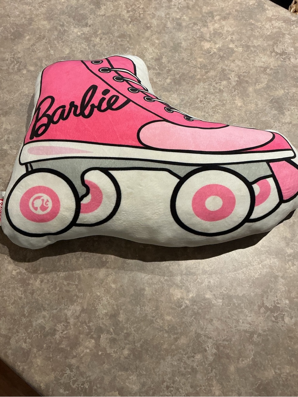 Barbie Pink and Light Pink Roller Skate Plush Pillow